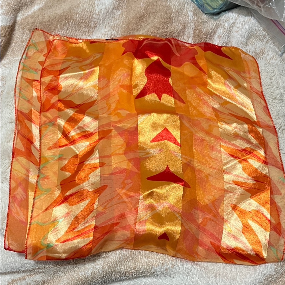 Vibrant Orange and Red Scarf